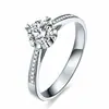 Transmisión en Vivo Transfronteriza Más Vendidos Anillos Imitación Moissanita para Mujer, Un Quilate, Seis Garras, Varios Estilos, Anillos de Boda Estilo Ins, Anillos de Pareja, Suministro de Joyería