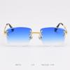 Gafas de sol sin montura europeas y americanas transfronterizas, Gafas de sol de marca de vanguardia con patillas de resorte para mujer, Gafas de sol de moda de alta gama con degradado para hombre