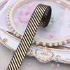 Cinta de Grosor Ancho 1.9cm Estampado Bronceado Rayas Estrellas Negro Dorado Serie Diablo Cinta DIY
