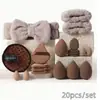 Faixa de Cabeça para Maquiagem e Lavar o Rosto, Pulseira de Pulso, Ferramenta, Conjunto Grande Combinado, Conjunto Completo para Lavar o Rosto e Maquiagem, Cruzamento de Fronteiras, Conjunto de Esponjas de Maquiagem de Coral Fleece, Fixação de Maquiagem