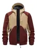 Chaqueta Abrigo con Capucha Patchwork Versátil de Moda Casual Deportiva al Aire Libre para Hombre Comercio Exterior