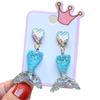 Novos Estilos de Brincos de Clipe de Concha Cauda de Peixe para Crianças, Brincos Falsos, Venda Direta da Fábrica, Brincos com Pingente Não Perfurados, Acessórios de Orelha para Meninas