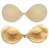 Almofadas de Seio em Formato de Mão de Adão Transfronteiriças, Sem Alças, Formato de Palma Regular, Push-Up, Almofadas de Seio com Reunião, Roupa Íntima Invisível para Vestido de Noiva, Silicone