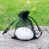 Bolsa de hilo de caramelo de color sólido para venta al por mayor, bolsa de embalaje con cordón para joyería, bolsa de organza para regalo, bolsa de malla con cordón para joyería