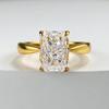 Anillo de oro Longlong 2024, nuevo, de plata 925 con alto contenido de carbono, con corte de flor de hielo rectangular, 7 x 10, con explosiones europeas y americanas.