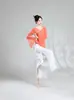 Pantalones de gasa para danza clásica culottes blancos ropa de práctica de doble capa pantalones de gasa pantalones elegantes para danza danza china pierna ancha mujer