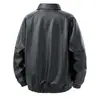 TransfronterizoChaqueta nueva de cuero PU para hombre, estilo workwear retro americano, resistente y relajada, estilo old money, simple de calle