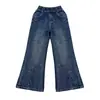 Jeans acampanados para niña con pedrería, nuevo modelo primavera y otoño 2026, pantalones rectos para niños, pantalones estilo coreano para niñas, adecuados para niños mayores
