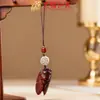 Yiming Xianyuan Sândalo Elefante Corrente para Celular Pingente Chaveiro de Carro Pingente Esculpido Presente Fofo para Homens e Mulheres