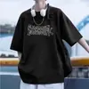 Nueva camiseta de manga corta para hombre, estilo coreano de verano, moderna, sencilla, de media manga, estilo Hong Kong, holgada, informal, de marca.