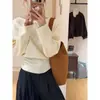 Chegou. Suéter de tricô feminino para outono e inverno, de alta qualidade, casual, macio e confortável, acinturado, afina a silhueta, top para usar por baixo
