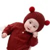 Touca de Bebê Inverno Lã Fofa Estilo Coreano Super Fofa Acolchoada Quente Tricô Proteção de Orelha Touca à Prova de Vento para Recém-nascido