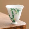 Taza Maestra de Té Kung Fu de Ceniza de Planta de Fábrica Taza Maestra Pintada a Mano Taza de Boca Ling de Gran Altura Taza de Té de Hospitalidad Taza de Degustación