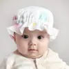 Chapéu de sol de gaze para bebê 0-3 meses chapéu de sol para bebê 6-12 meses chapéu de renda de algodão penteado primavera e outono atacado geração