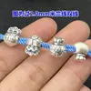 S99 pé prata palavra jifu bolsa rica dinheiro 3D duro prata furo grande conta corda de mão trançada corda vermelha tornozeleira acessórios DIY