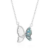 Collar de Mariposa Personalizado Modelo Nuevo 2022 con Alas Batientes para Mujer, Madreperla Blanca, Cadena para Clavícula de Diseño Nicho, Transfronterizo