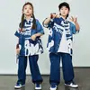 Ropa de moda hip hop para niños traje de camisa hip hop niños y niñas ropa de actuación hiphop marca de moda infantil 61 ropa de actuación