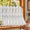 Nova Cortina de Renda Transparente Estilo Country Americano Cortina de Café Cortina para Porta de Cozinha Cortina de Proteção Solar Venda por Atacado de Fábrica