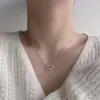 Collar de plata de ley S925 con forma de corazón y diamantes para mujer, estilo ins, lujo ligero, nicho, cadena para la clavícula de alta calidad para novia en Qixi