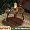 Mesa de Té para Uso Doméstico en la Sala de Estar, Adecuada para Preparar Té, Calentar Fuego, Fondue y Barbacoa; Mesa redonda pequeña para uso en interiores, juego completo de electrodomésticos para el hogar