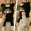 Gorro de Invierno con Bufanda y Mascarilla Integradas, Forrado de Felpa, Gorro Cálido que Protege los Oídos para Niños y Niñas, Gorro de Punto Estilo Oso a Prueba de Frío, Modelo de Invierno