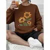Sudadera de Cuello Redondo Transfronteriza para Mujer con Estampado de Girasol Top Casual Comercio Exterior Amazon Wish Producto al por Mayor
