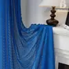 Cortina de Ganchillo con Diseño de Monedas de Cobre, Translúcida, Estilo Campestre Americano, Estilo Pastoral Calado, para Sala de Estar, Balcón, Ventana Abuhardillada, Tela de Cortina Artística