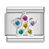 Pulsera de Acero Inoxidable Transfronteriza Moda Lujo Ligero Flor de Zirconia Microincrustada Gota de Aceite Dibujos Animados DIY Módulo Italiano