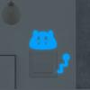 Nueva pegatina de personalidad YG56 luminosa con forma de gato sorprendido, pegatina de interruptor de tres colores, decoración de pared para el hogar, pegatina de pared autoadhesiva