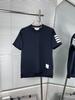 Ventas Directas de Fábrica Versión Alta Tb25 Nuevo Verano Manga Corta Lateral Cuatro Barras Cuello Redondo Jersey Top Camiseta para Hombre