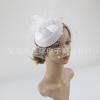 Tocado de Malla Retro Popular de Amazon para Novias Diadema de Moda Europea y Americana Velo Sombrero de Copa Tocado de Plumas Horquilla