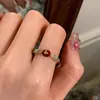 Estilo Coração ~ Moda de Nicho Cor Esmalte Gotejamento de Óleo Anel de Borboleta Feminino Creme Luxo Leve All-match Joias de Alta Qualidade