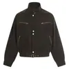 Jaqueta de Trabalho Estilo Celeiro com Gola Alta 2026 Masculina Marca Tendência Primavera Solta Retro Vibe de Alta Inteligência Jaqueta Biker Cool Top