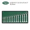 Juego de Llave de Carraca Rápida Torx de Boca Abierta Xuayi Acabado Mate con Cabeza Fija de 14 Piezas, Llave de Carraca de Doble Uso, Juego Completo