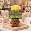Adorno de Planta en Maceta Rosa Tejido a Mano Lindo con Manos y Pies Flor de Hilo Maceta Muñeca Decoración Creativa de Escritorio