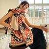 Bufanda de cachemir elegante de estilo poni de estilo europeo y americano para mujer, de invierno, gruesa, cálida y con estampado de doble cara.