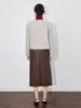 2433604-Estilo Corto Cuello Redondo Moda Elegante Chaqueta Superior de Invierno Nueva para Mujer en Tejido 100% Lana