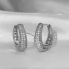 Pendientes Geométricos de Cobre en Forma de U con Circonita, Venta Caliente Europea y Americana en Aliexpress, Moda Lujo Accesible, Pendientes Completos de Circonita Diamantada, Venta al por Mayor
