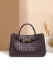 Bolso Horizontal de Lujo Ligero y Alta Calidad para Mujer, Bolso Tote de Mano Totalmente Tejido a Mano, Bolso Bandolera para Viajero, Bolso Cuadrado Pequeño