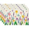 Amazon Mantel Explosivo de Primavera Patrón Floral de Margarita Lavanda Material de Lino Mantel Decorativo de Primavera Americano