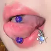 Uña de lengua con purpurina acrílica nueva decoración de lengua combinación de colores aro para lengua fabricantes de venta caliente en Europa y Estados Unidos joyería para piercing en el cuerpo humano al por mayor