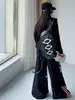 Conjunto de Baile Urbano Americano para Niñas 2026 Otoño Nuevo Estilo para Niños Mayores, Camiseta Estampada de Manga Larga y Pantalones de Pierna Ancha Conjunto de Baile Hip-Hop Jazz