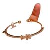 Pulsera de oro electrochapado de 14K con dos pequeñas flores, circonita, abertura ajustable, pulsera de circonitas incrustadas, temperamento, cuerda de mano