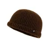 Gorro de Cúpula tipo Melón de Gran Circunferencia para Otoño e Invierno con Etiqueta Bordada de Cara Sonriente, Gorro de Lana Tejido Cálido, Pañuelo para la Cabeza, Gorro a Prueba de Frío
