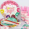 Transfronterizo Spot Rosado Postre Chica Fiesta Taza de Papel Plato de Papel Día de San Valentín Cuchillo y Tenedor Mantel Banderín Cumpleaños