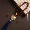 Colgante para coche de danza del león en cloisonné, nuevo regalo de este año 2024, colgante para interior de coche, colgante para espejo retrovisor