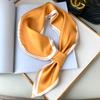 Corea del Sur Nuevo Bufanda Protectora Solar de Color Sólido Bufanda de Azafata Profesional de Seda Imitación para Mujer Banda para el Cabello de Doble Uso Corbata Cinturón para Bolso