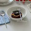 Faca, Garfo, Colher para Comida Ocidental, Colher de Sobremesa, Talheres para Chá da Tarde Estilo Ins, Colher Pequena, Colher de Café da Manhã