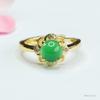 Anel de Calcedônia Verde Gelo Guan Yu Anel de Dedo de Ágata Joias da Moda Fábrica Atacado Dropshipping S4012601