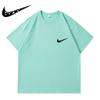 Ropa de Hombre Transfronteriza Verano Nuevo Manga Caída de Alta Calidad Camiseta de Algodón Puro para Hombre Suelta de Marca de Moda Color Sólido Camiseta Deportiva Corta para Mujer